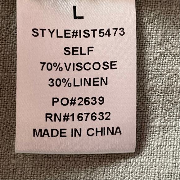 Klesis Linen Blend Sage Button Down Shirt LRG Super Soft Roll Tab Sleeve Casual - Picture 9 of 9